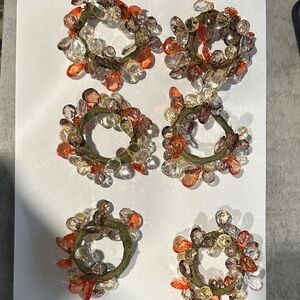 Elegant Multicolor napkin rings set of 6